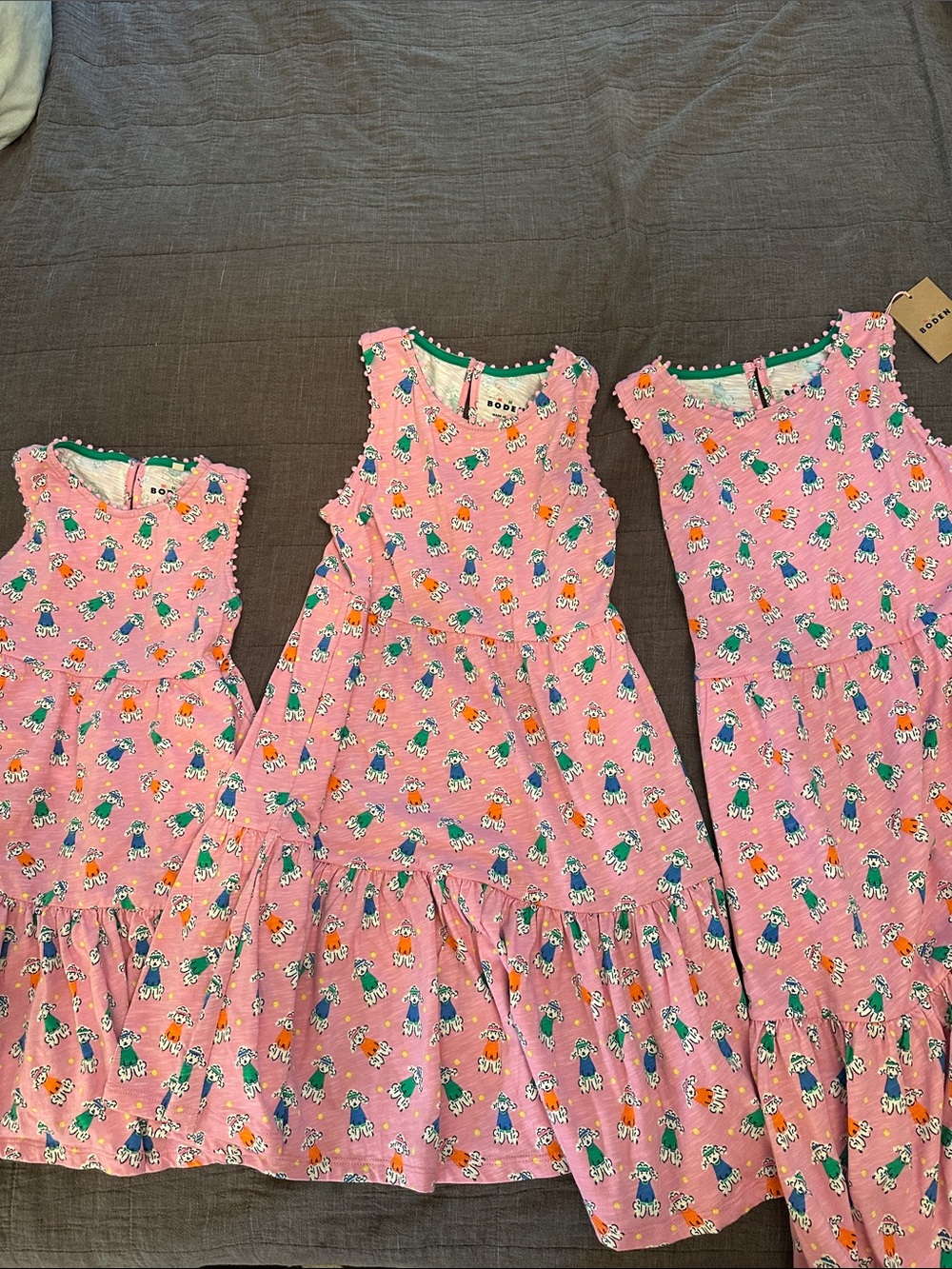 Pink Poodle Print Mini Boden Sleeveless Dress - Picture 7 of 7